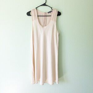 Francesca's Quinn Silk Cotton Pale Pink Beige Shift Dress Size 10